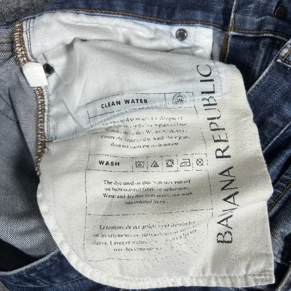 Banana Republic Slim Fit Jeans Men's 33x32 Stretch Black Denim Pants #3461